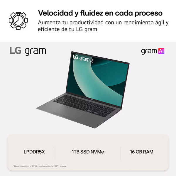 Portátil LG Gram 16ZD90T | Intel Core Ultra 7 - 255H