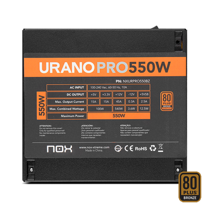 Nox Urano Pro | 550W 80+ Bronze